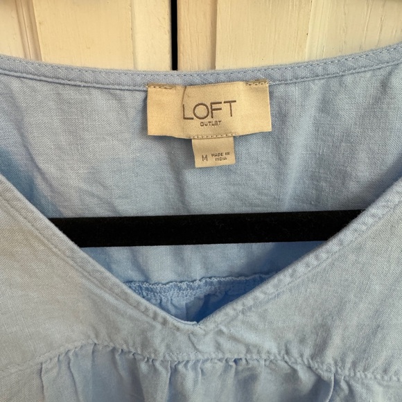 LOFT Light Blue Ruffle Sleeve Blouse - Picture 2 of 5